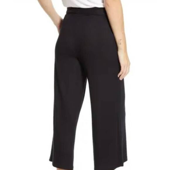 Bobeau Women's Cropped Doris Sweater Pants 3X Black NWT High Rise Pull On - Picture 2 of 5